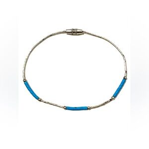 Liquid Sterling Silver Turquoise Bracelet 7”